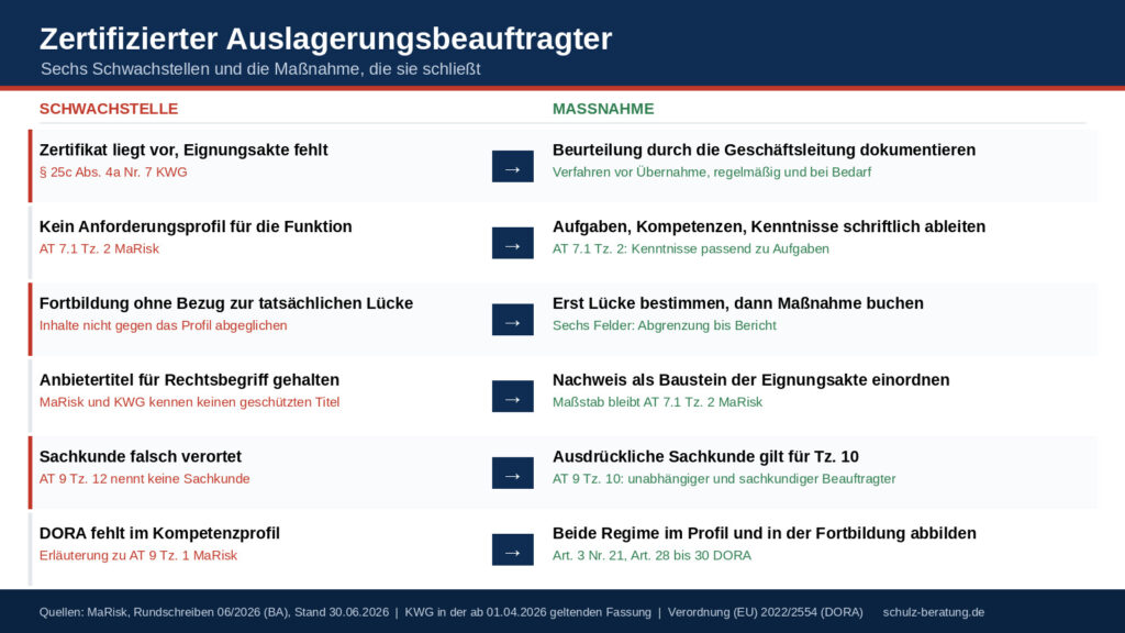 Wie werde ich zertifizierter Auslagerungsbeauftragter?