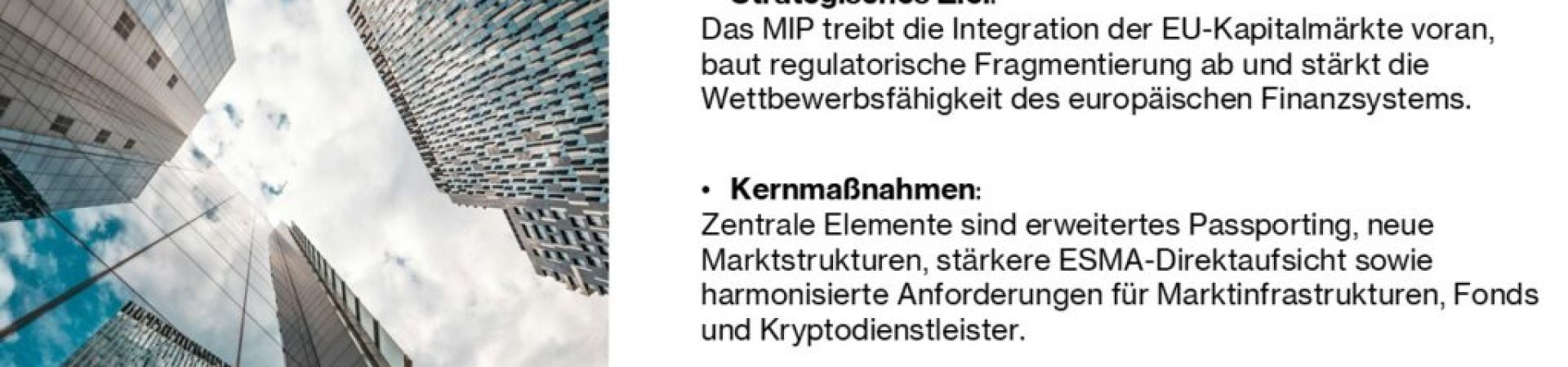 Market Integration Package MIP Auswirkungen auf den Finanzmarkt