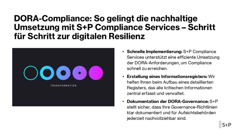 DORA-Compliance meistern: Mit S+P Compliance Services zur digitalen Resilienz