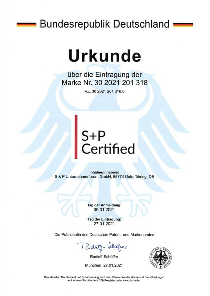S+P Certified