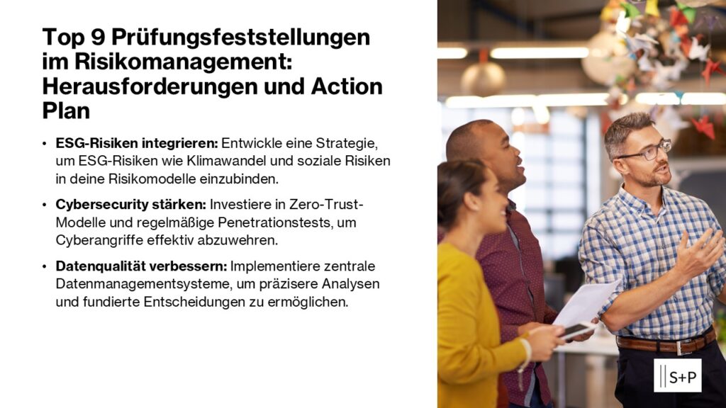 Das Risikomanagement steht 2025 vor neuen und komplexen Herausforderungen. Im Rahmen von Prüfungen identifizieren interne und externe Audits häufig wiederkehrende Schwachstellen, die Unternehmen gefährden können. Dieser Artikel beleuchtet die Top 9 Prüfungsfeststellungen im Risikomanagement und liefert einen konkreten Action Plan, wie Unternehmen diese adressieren können. Nutzen Sie die Erkenntnisse, um Ihr Risikomanagement zu stärken und an den neuesten Standards auszurichten.