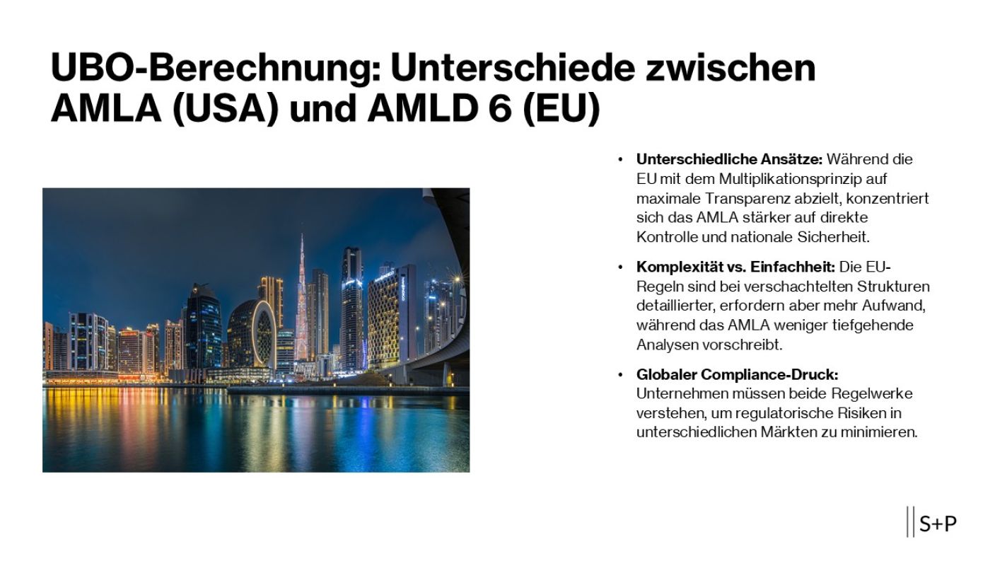 Unterschiede zwischen AMLA (USA) und AMLD 6 (EU)
