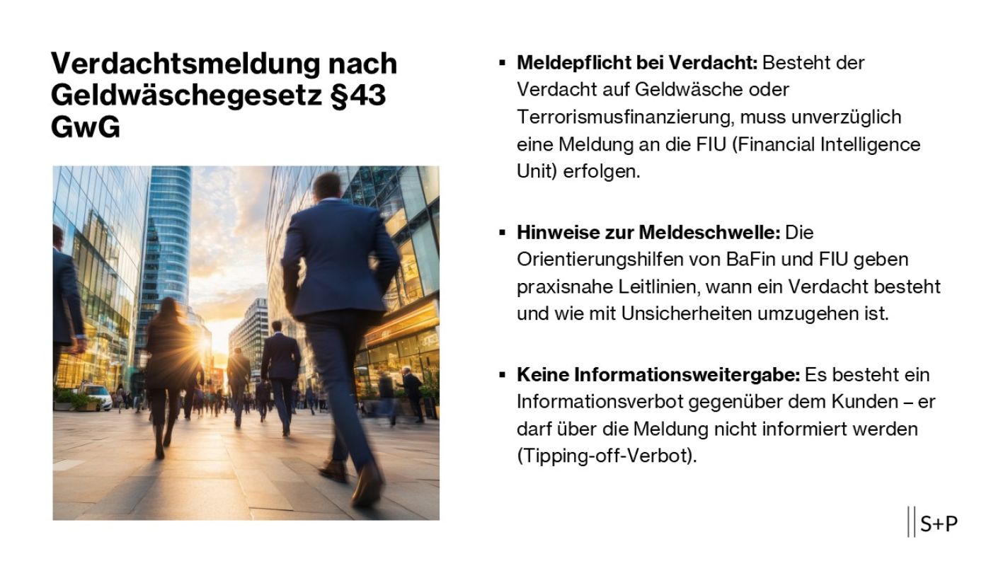 Verdachtsmeldung nach Geldw&auml;schegesetz &sect;43 GwG
